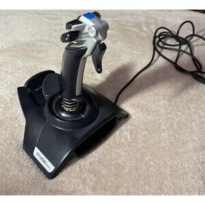 Saitek ST290 Stick Wired USB PC Joystick Flight Stick w/ Throttle Black untested